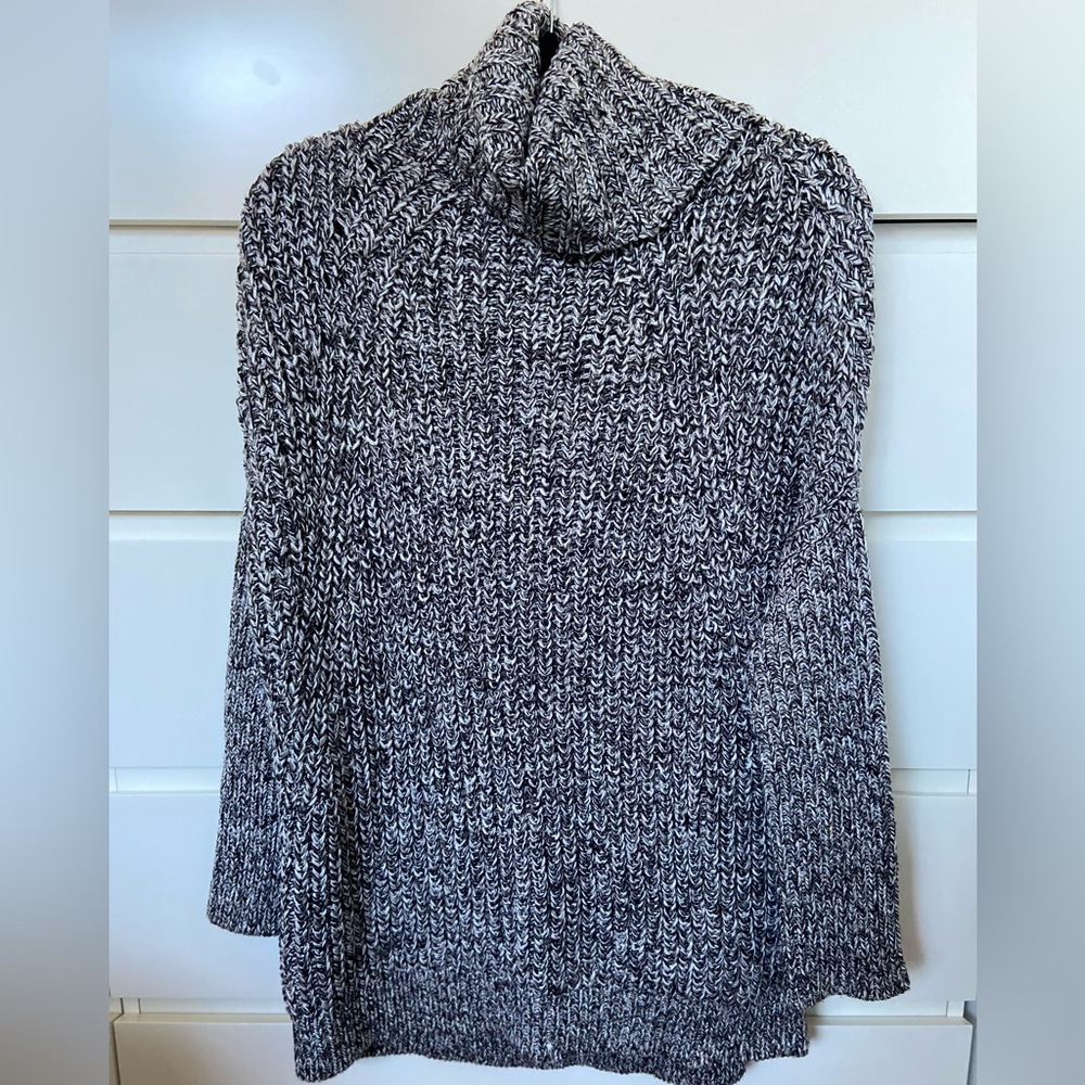 Topshop Oversized Cable Knit Roll Neck Sweater